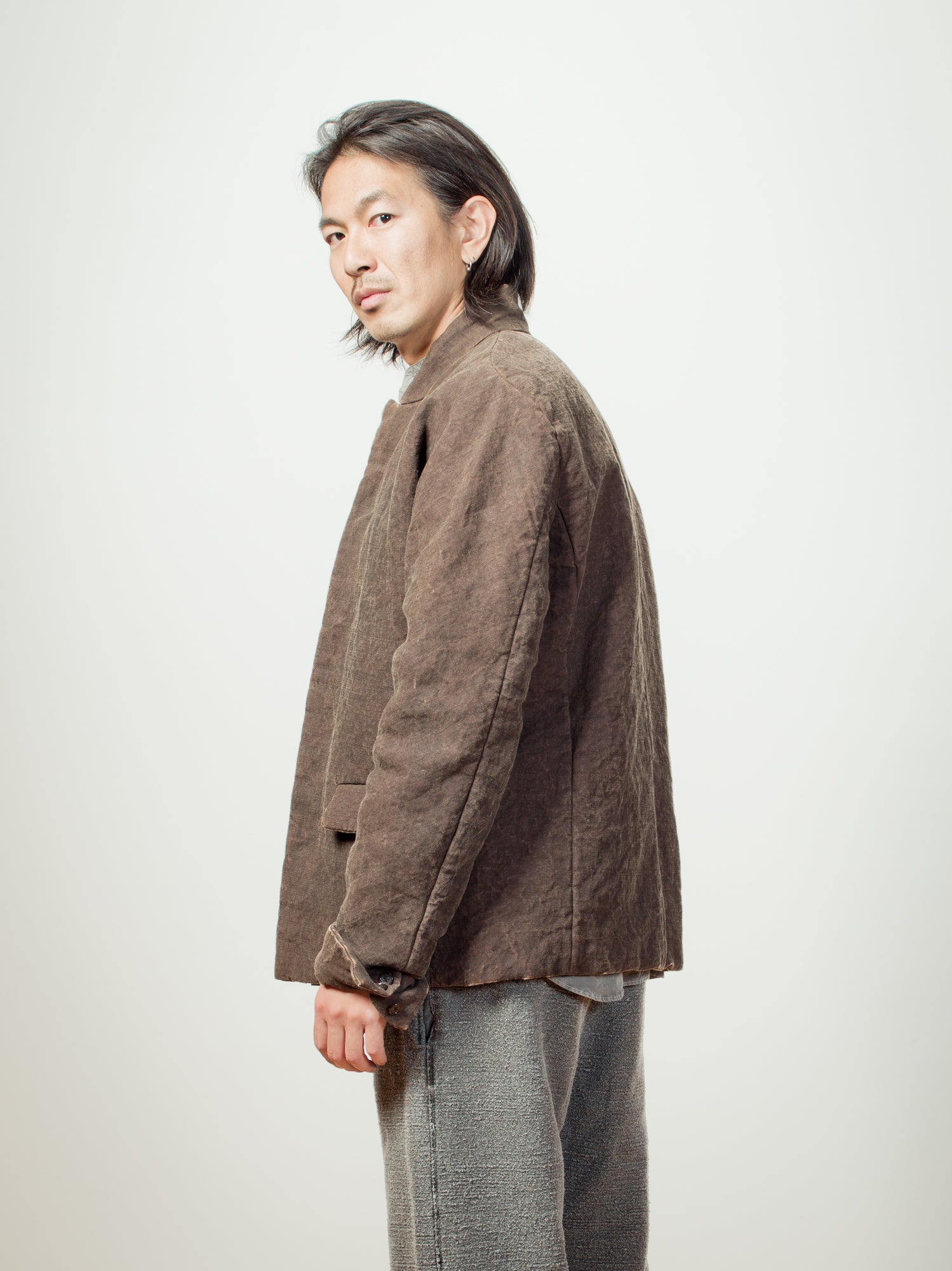 WOOL PADDING ZEN JACKET-KAKISHIBU BLACK – COTTLE WEB 