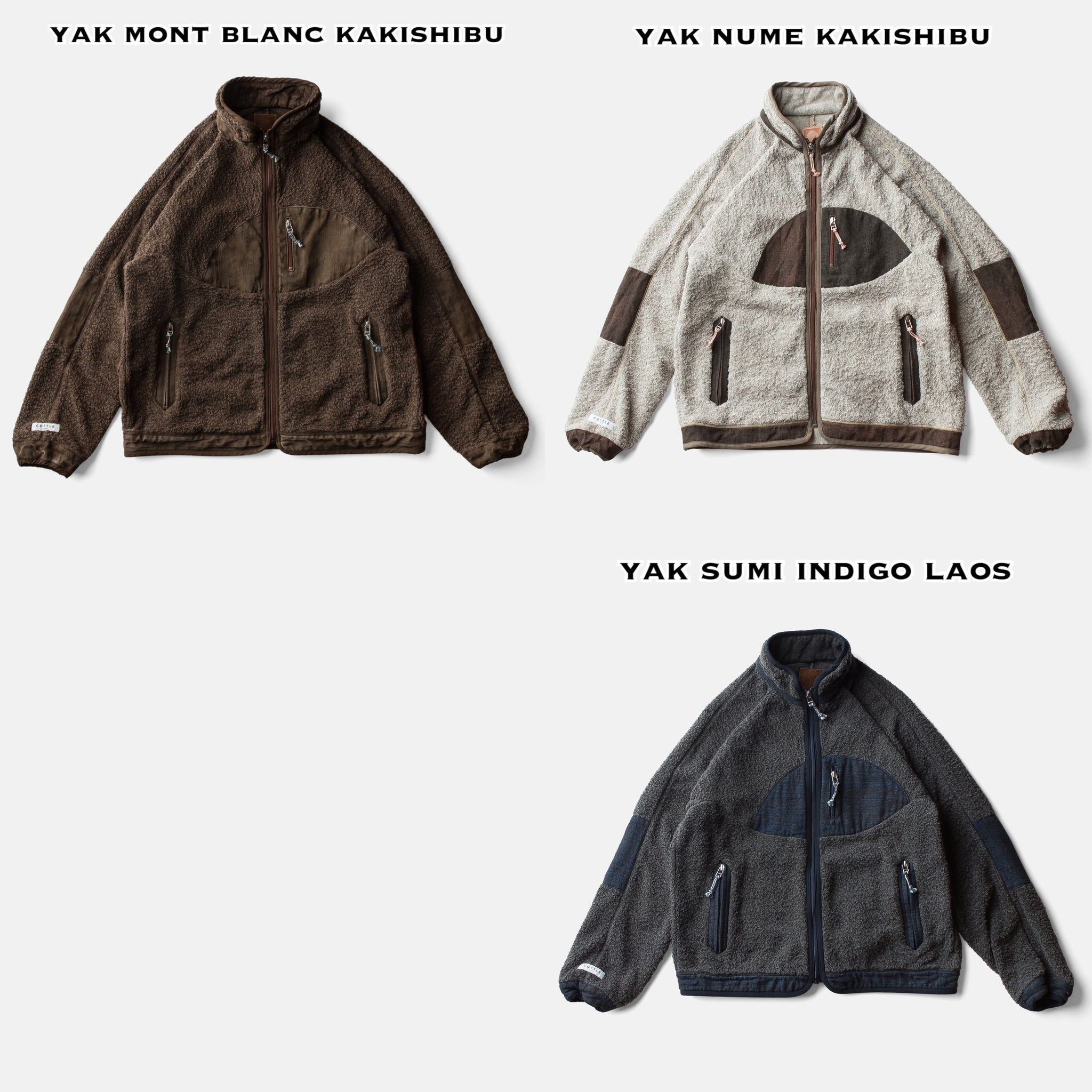 SUNSET PILE JACKET - YAK MONT BLANC KAKISHIBU – COTTLE WEB SHOP