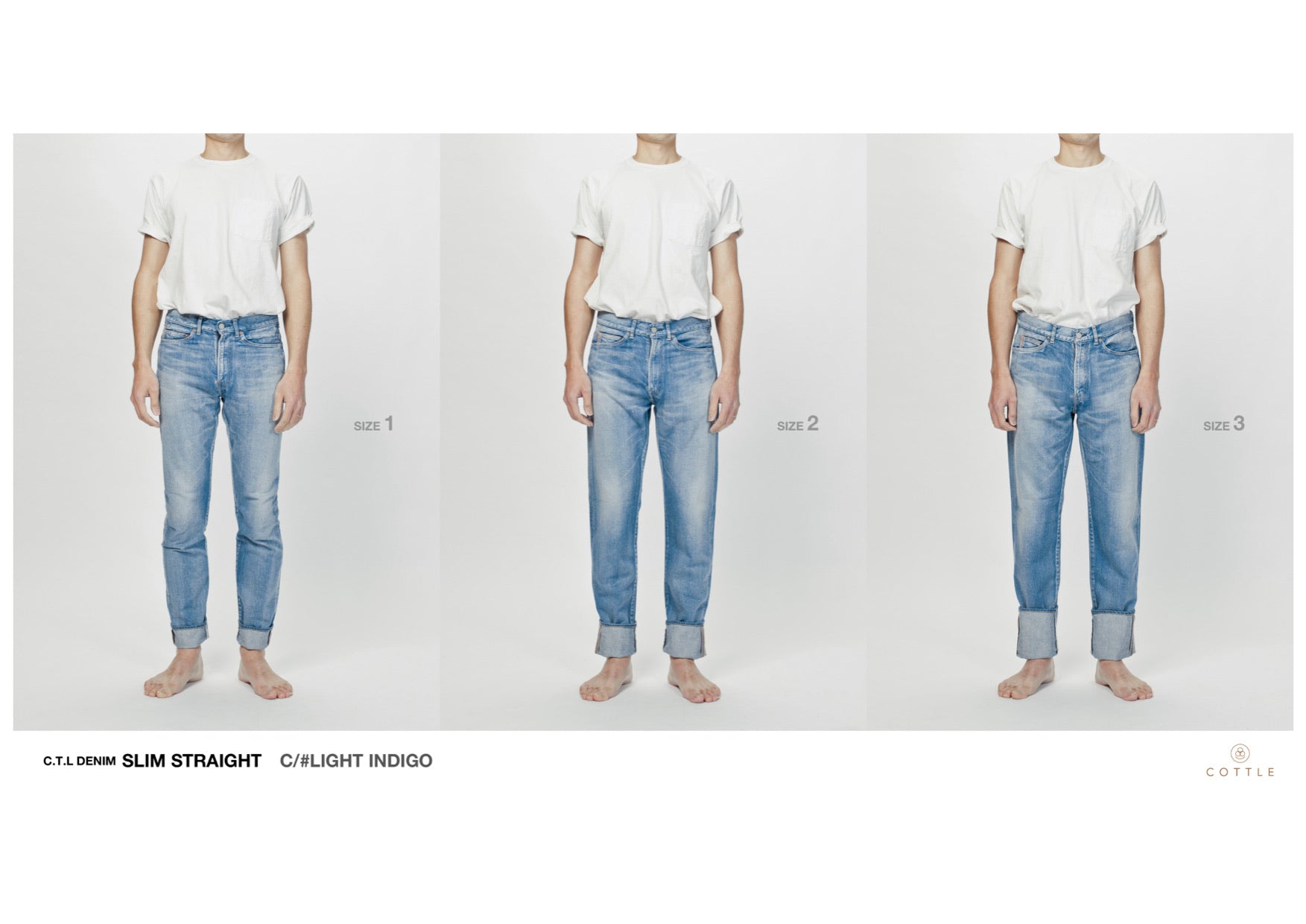 COTTLE C.T.L STRAIGHT DENIM PANTS サイズ1 C.T.L SLIM STRAIGHT 